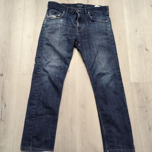 Patagonia Iron Clad Denim Jeans Mens Sz 34 Blue Distressed Straight Stretch Jean